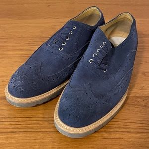 Cole Haan Wingtip Suede Navy Blue Size 8.5
